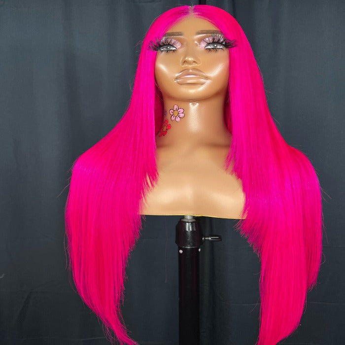 pink wigs human hair