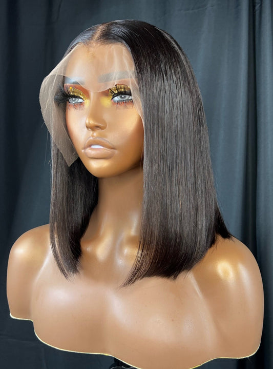 “REMI” 13X4 FRONTAL, TRANSPARENT LACE, 12-INCH BLUNT CUT, FULLY CUSTOMIZED WIG