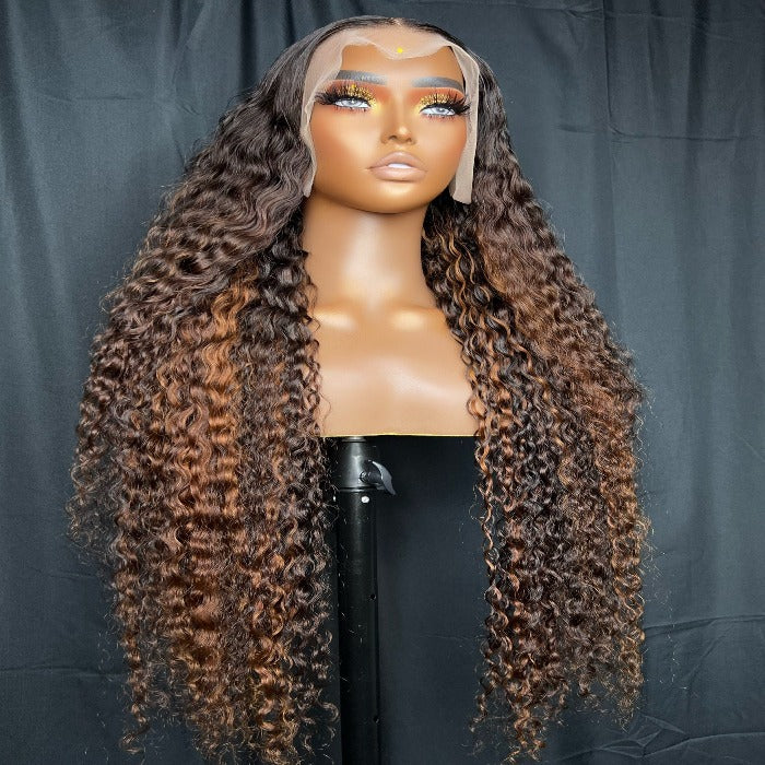 curly highlighted wig